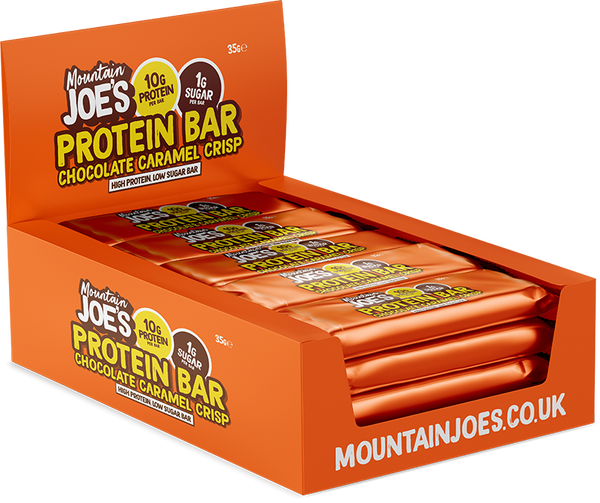 Mountain Joe's Protein Bar 12x35g Chocolate Caramel Crisp - Sports Nutrition at MySupplementShop by Mountain Joe's