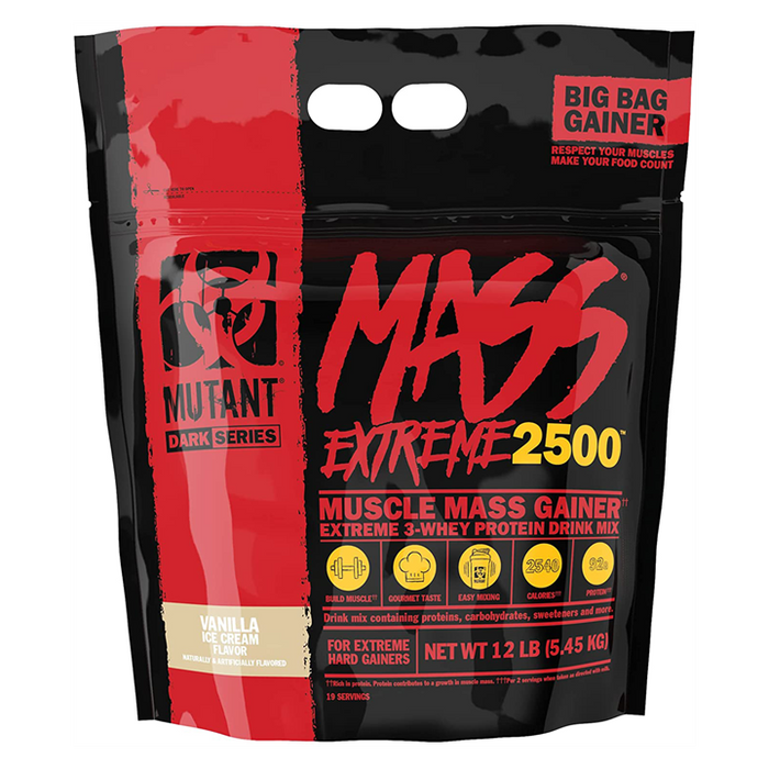 Mutant Mass Extreme 2500 5.45kg - Vanilla Ice Cream - Weight Gainers & Carbs at MySupplementShop by Mutant