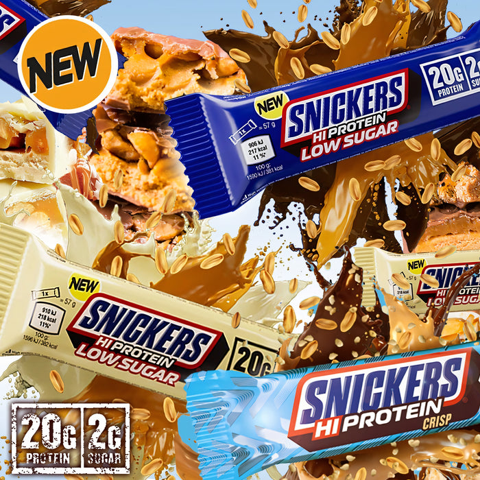 Snickers Hi-Protein Bars 12x55g - Protein Bars at MySupplementShop by Snickers