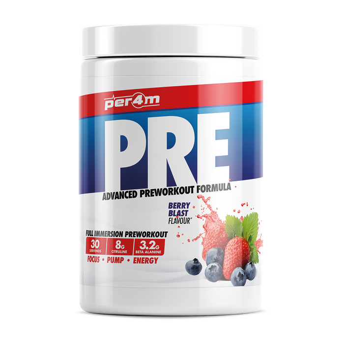 Per4m Pre Workout Stim 570g 30 Servings - Berry Blast - Pre Workout at MySupplementShop by PER4M Nutrition