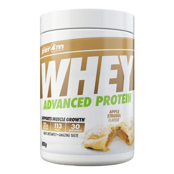 PER4M Whey Protein Powder 900g - 30 Servings | 21g Protein per Serving, Zero Sugar, Gluten-Free