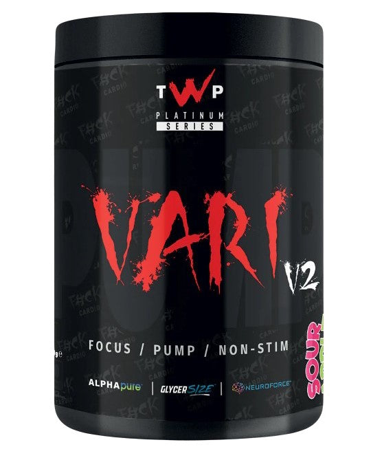 TWP Vari V2 Non Stim Pre-Workout 580g - Sour Apple - Stim Free Pre Workout at MySupplementShop by TWP