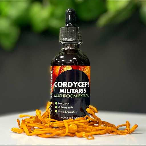 Feel Supreme Cordyceps Militaris Liquid | High Strength Tincture for Stamina 60ml - Sports Supplements at MySupplementShop by Feel Supreme