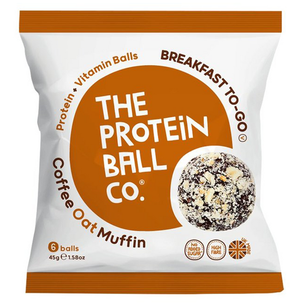 The Protein Ball Co Coffee Oat Muffin Protein + Vitamin Balls (Breakfast To-Go) 10x45g - Sports Nutrition at MySupplementShop by The Protein Ball Co