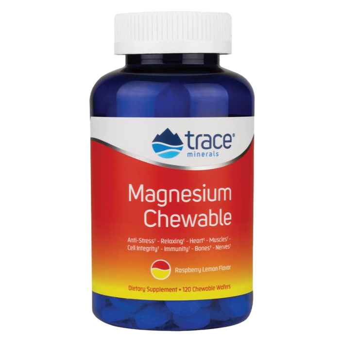 Trace Minerals Magnesium Chewable, Raspberry Lemon - 30 chewable wafers