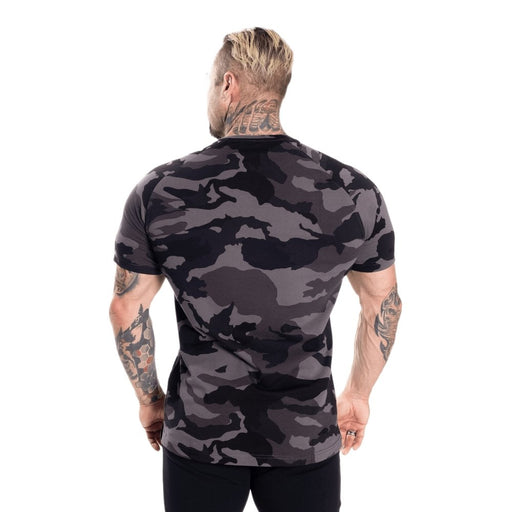 Better Bodies Gym Tapered Tee - Dark Camo - Tapered Tee at MySupplementShop by Better Bodies