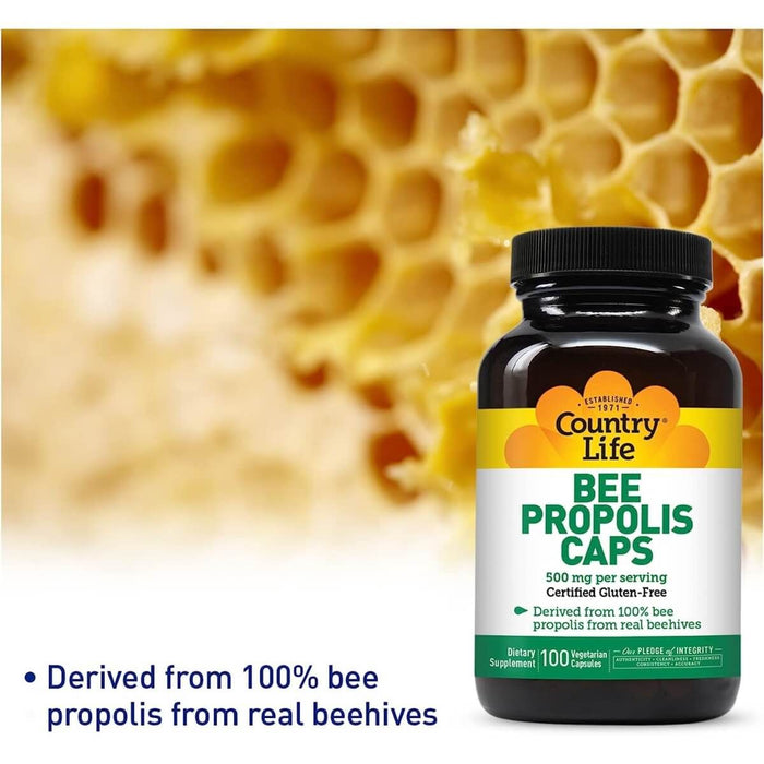 Country Life Bee Propolis 500mg 100 Vegetarian Capsules - Other at MySupplementShop by Country Life