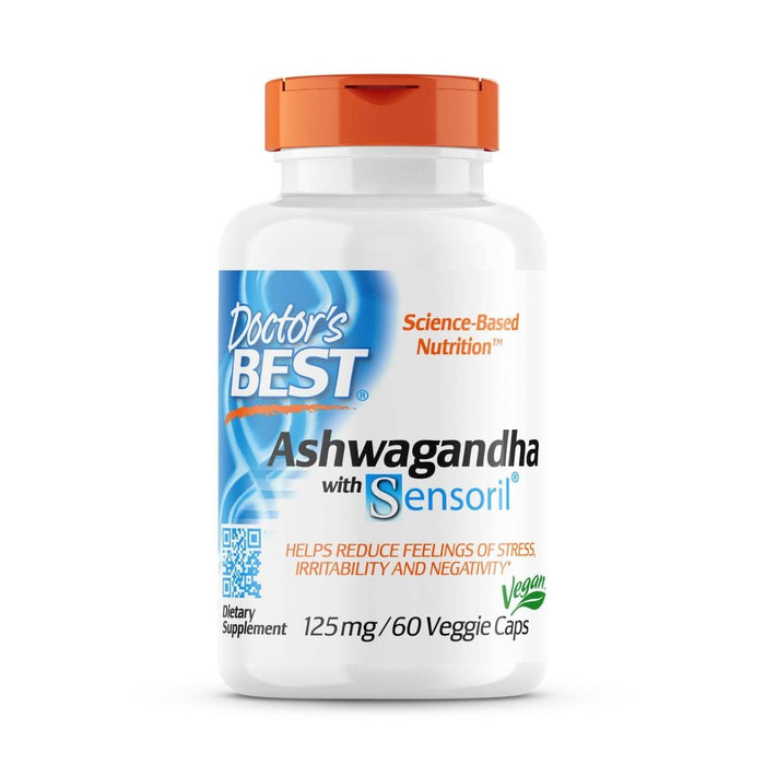 Doctor's Best Ashwagandha with Sensoril 125 mg 60 Veggie Capsules - Health and Wellbeing at MySupplementShop by Doctor's Best