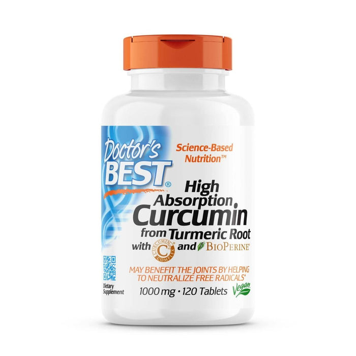 Doctor's Best Curcumin 1,000mg 120 Tablets - Health and Wellbeing at MySupplementShop by Doctor's Best