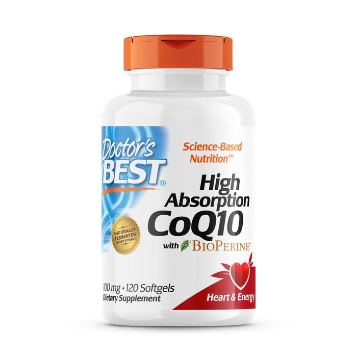 Doctor's Best High Absorption CoQ10 with BioPerine 100 mg 120 Softgels - Health and Wellbeing at MySupplementShop by Doctor's Best