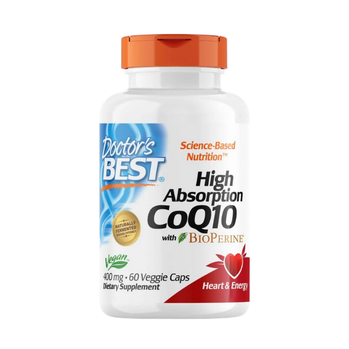 Doctor's Best High Absorption CoQ10 with BioPerine 400 mg 60 Veggie Capsules