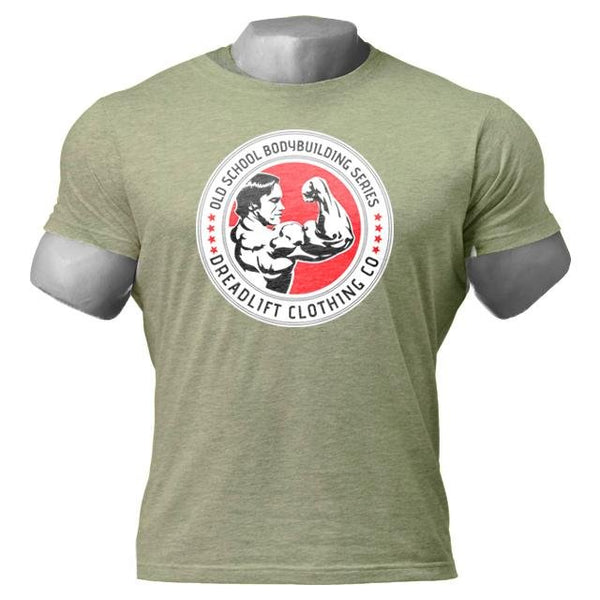 Dreadlift Oldschool Bodybuilding Tee - Military Green - Small - T-Shirt at MySupplementShop by Dreadlift