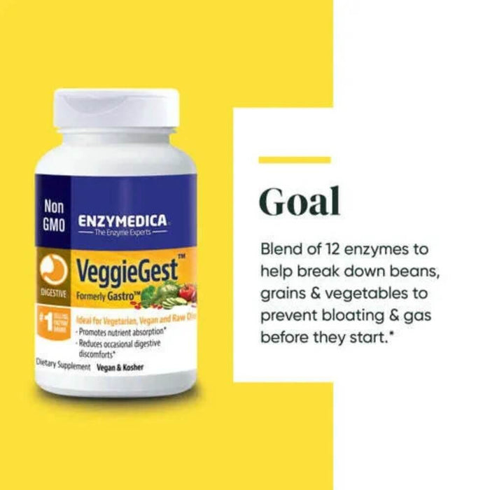 Enzymedica VeggieGest 90 Capsules - Nutritional Supplement at MySupplementShop by Enzymedica