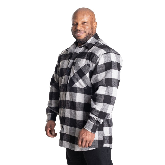 GASP Heavy Flannel Shirt - Grey/Black - T-Shirt at MySupplementShop by Gasp