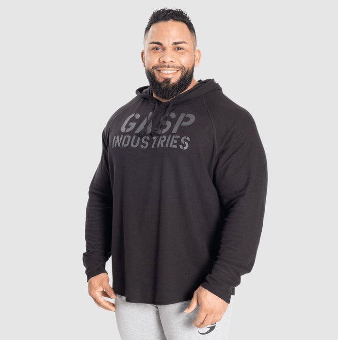 GASP L/S Thermal Hoodie - Black/Black - Large - Hoodie at MySupplementShop by Gasp