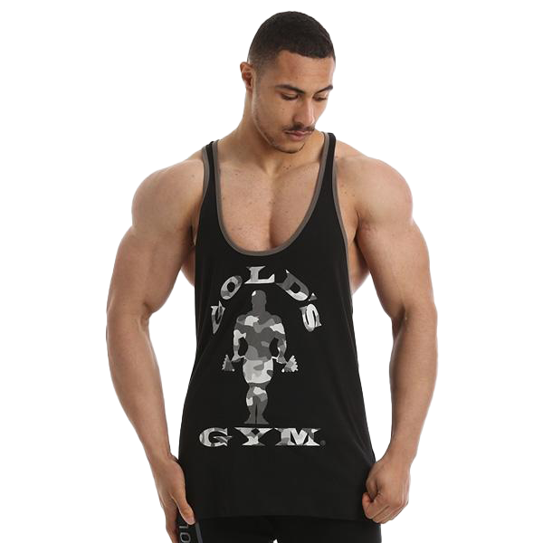 Gold's Gym Camo Logo Classic Stringer - Black