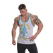 Golds Gym Muscle Joe Contrast Stringer - White/Turquoise - Stringer at MySupplementShop by Gold's Gym