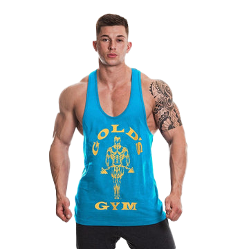 Golds Gym Muscle Joe Premium Stringer - Turquoise/Yellow