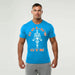 Golds Gym Muscle Joe T-Shirt - Turquoise/Orange - T-shirt at MySupplementShop by Gold's Gym