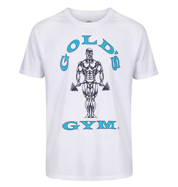 Golds Gym Muscle Joe T-Shirt - White/Blue - T-shirt at MySupplementShop by Gold's Gym