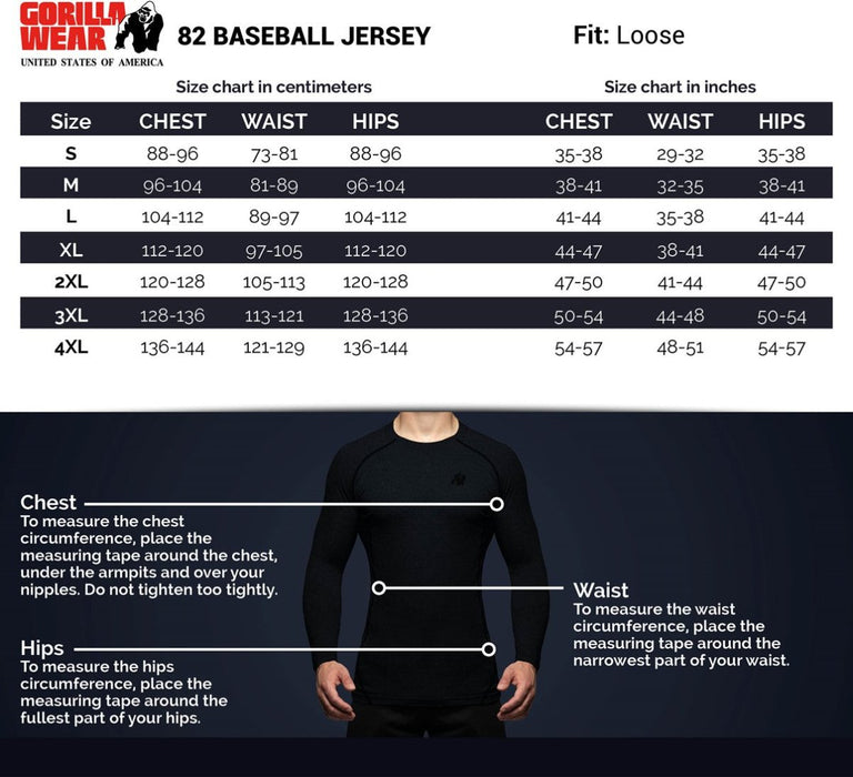 Gorilla Wear 82 Baseball Jersey Grey - Jersey at MySupplementShop by Gorilla Wear