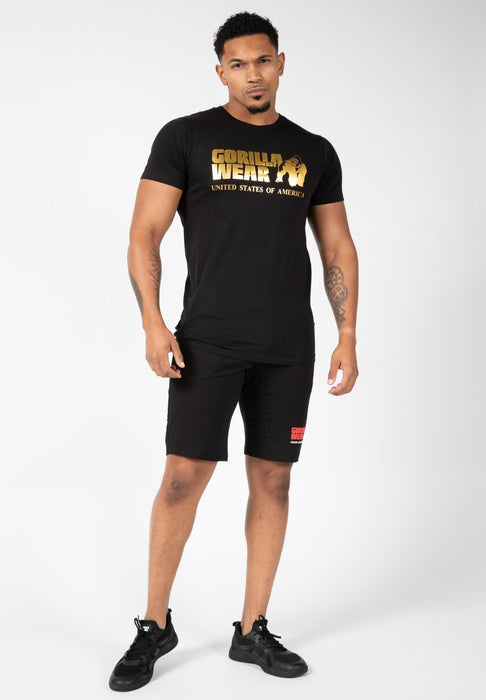 Gorilla Wear Classic T-Shirt Black/Gold - Large - T-Shirt at MySupplementShop by Gorilla Wear