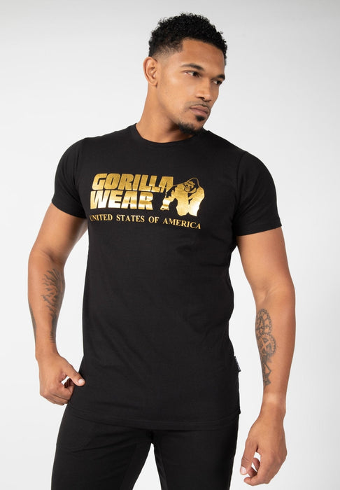 Gorilla Wear Classic T-Shirt Black/Gold - XXL - T-Shirt at MySupplementShop by Gorilla Wear