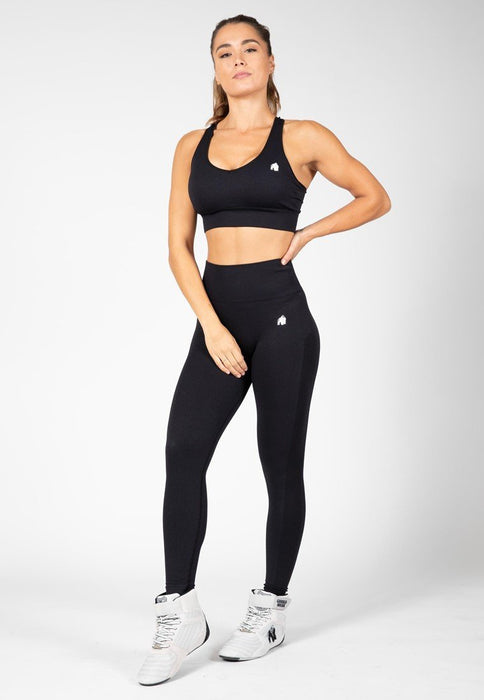 Gorilla Wear Hilton Seamless Leggings - Black - Small/Medium - Leggings at MySupplementShop by Gorilla Wear