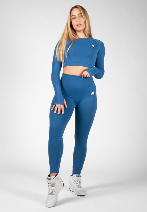 Gorilla Wear Hilton Seamless Leggings - Blue - XS/Small - Leggings at MySupplementShop by Gorilla Wear