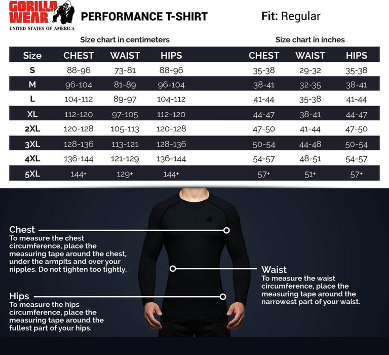 Gorilla Wear Performance T-Shirt Black - Medium - T-Shirt at MySupplementShop by Gorilla Wear