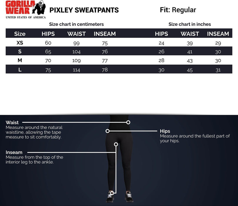 Gorilla Wear Pixley Sweatpants - Black - Sweatpants at MySupplementShop by Gorilla Wear