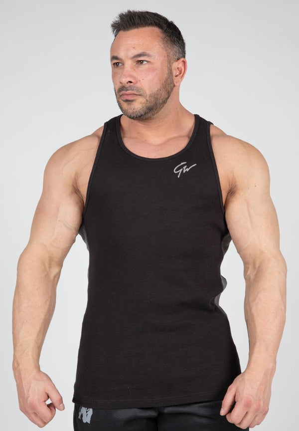 Gorilla Wear Richmond Rib Tank Top Black/Grey - Large/XL - Tank Top at MySupplementShop by Gorilla Wear