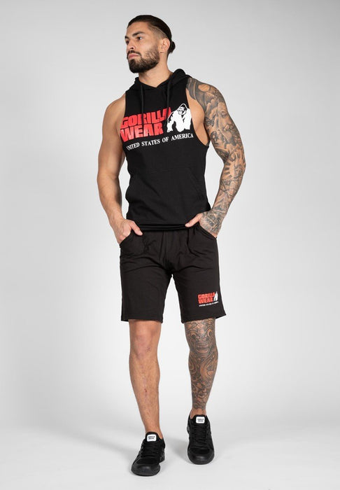 Gorilla Wear Rogers Hooded Tank Top - Black - Tank Top at MySupplementShop by Gorilla Wear