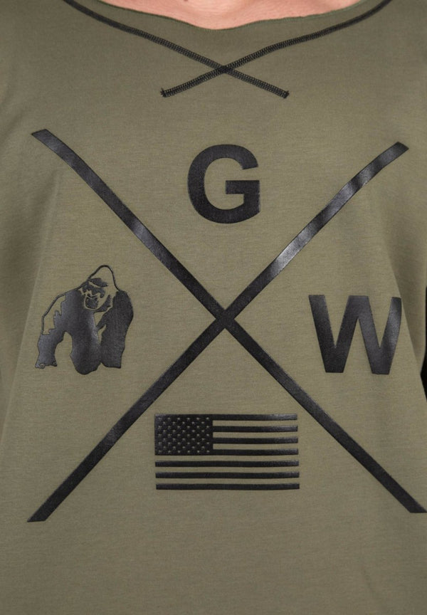 Gorilla Wear Sheldon Work Out Top - Army Green - Large/XL - Top at MySupplementShop by Gorilla Wear