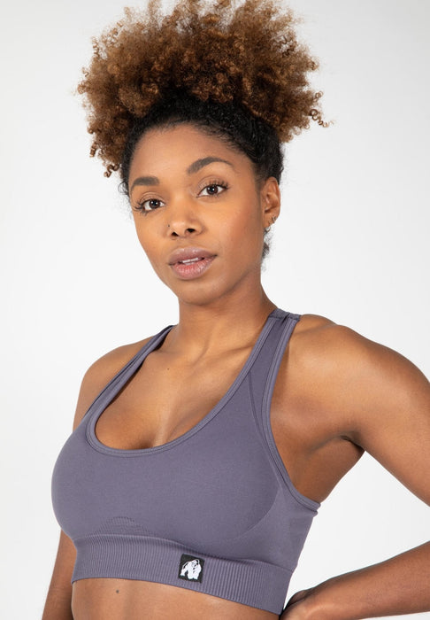 Gorilla Wear Yava Seamless Sports Bra - Grey - Sports Bra at MySupplementShop by Gorilla Wear