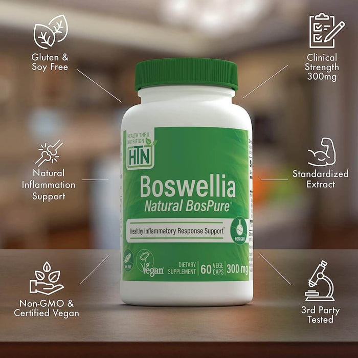 Health Thru Nutrition Boswellia BosPure 300mg 60 Veggie Capsules - Immune Support at MySupplementShop by Health Thru Nutrition