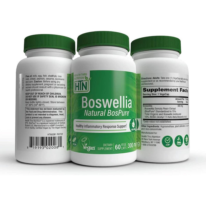 Health Thru Nutrition Boswellia BosPure 300mg 60 Veggie Capsules - Immune Support at MySupplementShop by Health Thru Nutrition