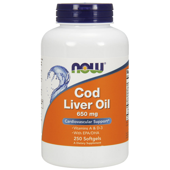 NOW Foods Cod Liver Oil, 650mg - 250 softgels