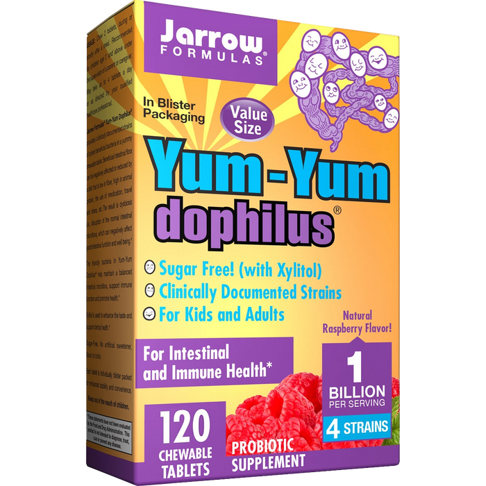 Jarrow Formulas Yum-Yum Dophilus, 1 Billion (Raspberry) - 120 chewable tabs