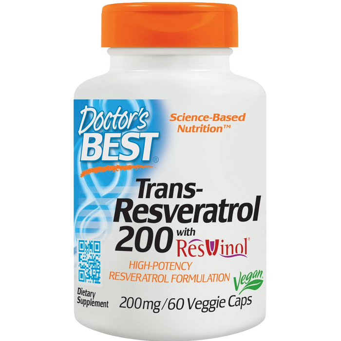 Doctor's Best Trans-Resveratrol mit ResVinol-25, 200 mg – 60 Kapseln