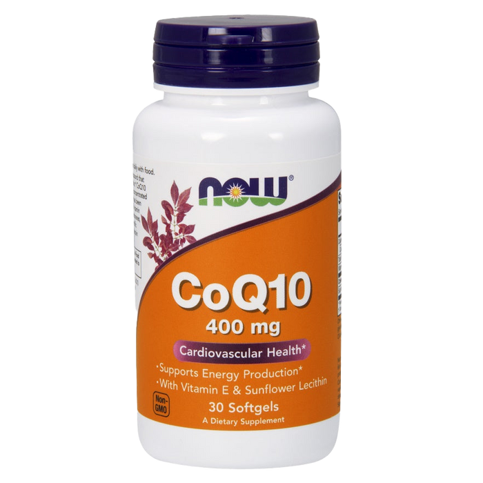 NOW Foods CoQ10 mit Vitamin E und Sonnenblumenlecithin, 400 mg – 30 Kapseln