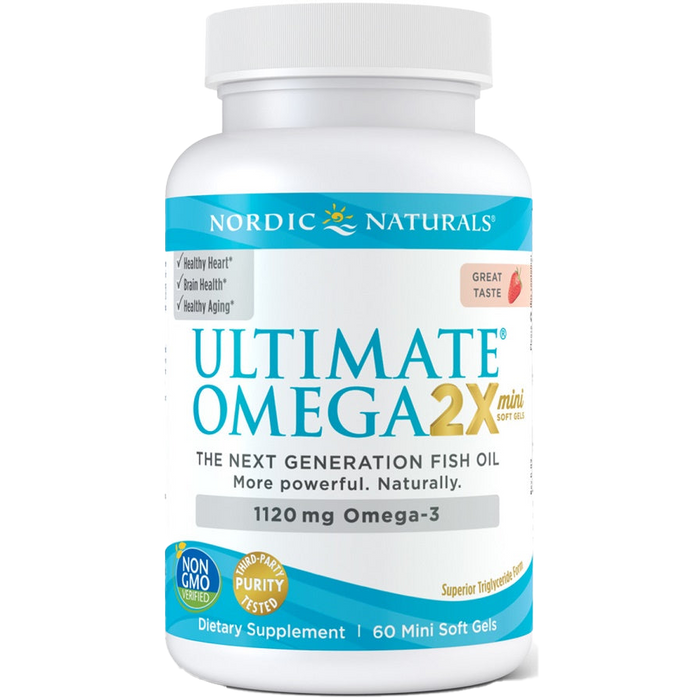 Nordic Naturals Ultimate Omega 2X Mini, 1120mg Strawberry - 60 mini softgels