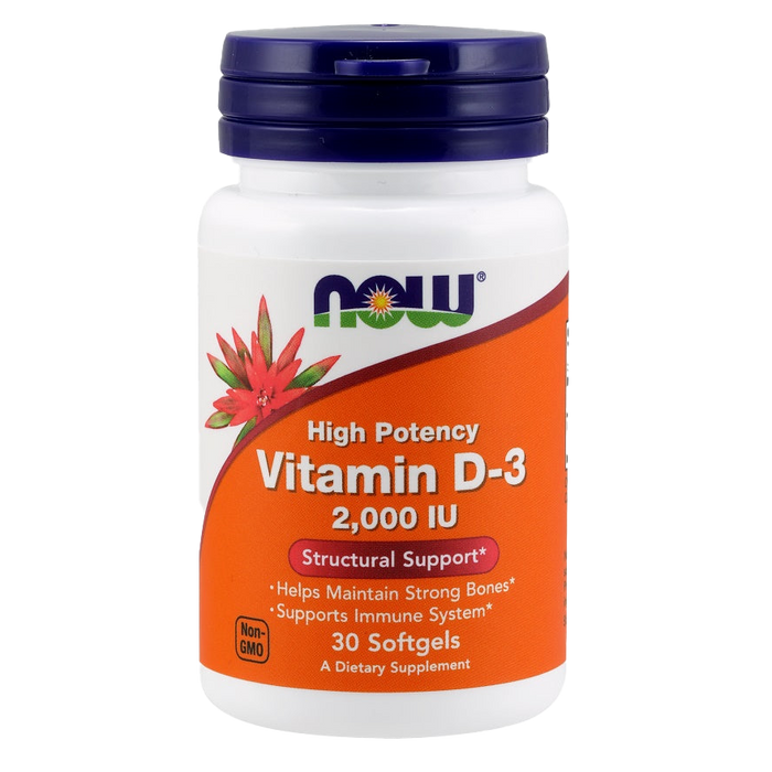 NOW Foods Vitamin D-3, 2000 IE – 30 Kapseln