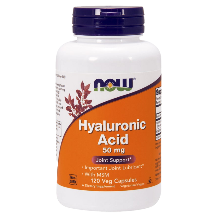 NOW Foods Hyaluronic Acid with MSM, 50mg - 120 vcaps