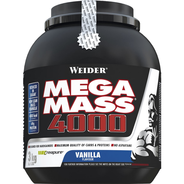 Weider Mega Mass 4000, Strawberry - 3000 grams