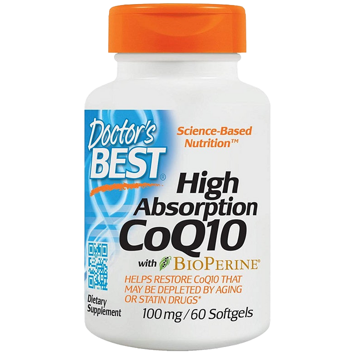 Doctor's Best High Absorption CoQ10 with BioPerine, 100mg - 60 softgels