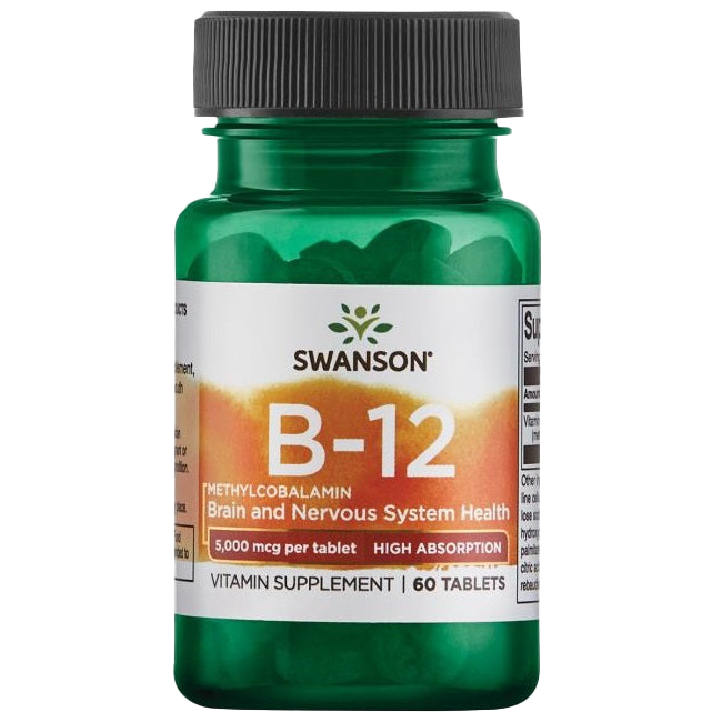 Swanson Vitamin B-12 Methylcobalamin, 5000 mcg, hohe Absorption – 60 Tabletten