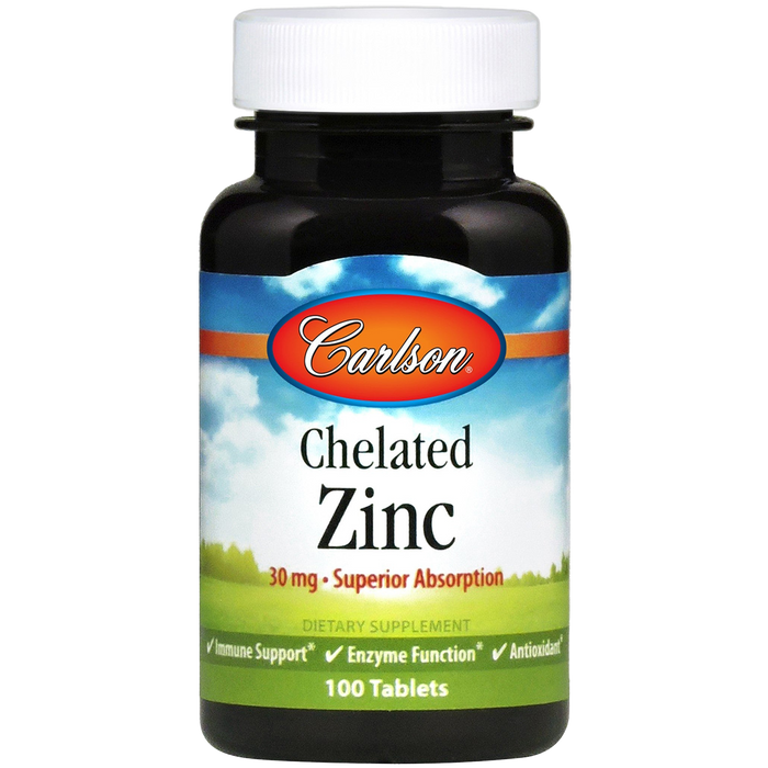 Carlson Labs Chelated Zinc, 30mg - 100 tabs