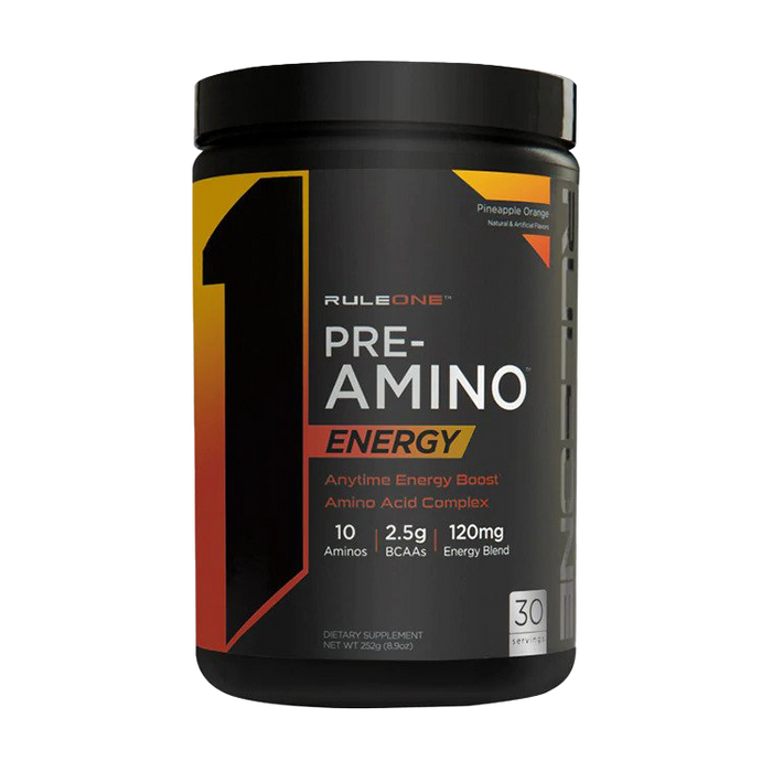 Rule One Pre-Amino Energy, Pineapple Orange - 252 grams