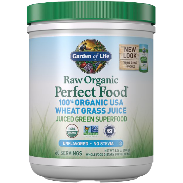 Garden of Life Raw Organic Perfect Food 100% Organic USA Wheat Grass Juice - 240g